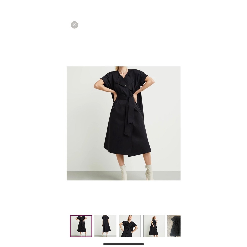 GSTQ Women's Convertible Trench Black Size Medium‎ NEW NWT